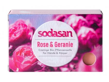 Sodasan Rose and Geranium Soap 100g eco