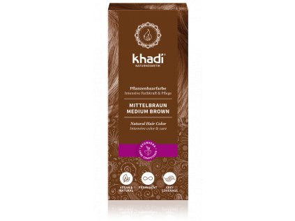 Khadi Středně hnědá barva na vlasy 100g eco