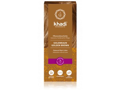 Vopseaua de păr maro auriu Khadi 100g eco