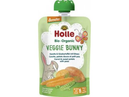 Holle Hare Puree z marchwi, batatów i groszku 100g ekologiczne