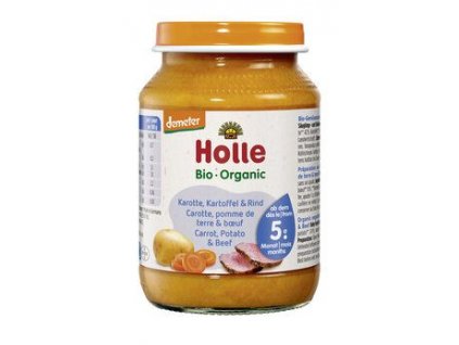 Holle Príkrm mrkva, zemiaky a hovädzie mäso 190g bio