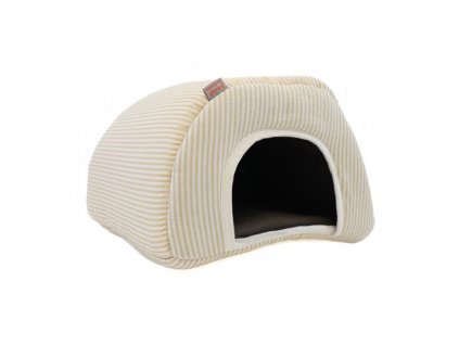 House dr.savec arch L, beige and white stripes, chocolate velvet 27x27x20cm
