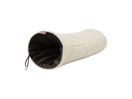 Tunnel dr.mavec hanging L, beige and white stripes, chocolate velvet 15x15x40cm