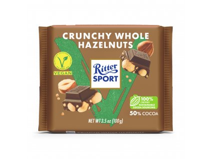 Čokoláda vegan s celými lískovými ořechy 100 g RITTER SPORT