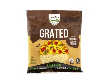 VÝPRODEJ!!!Strouhaný s příchutí uzené goudy 150 g GREENVIE