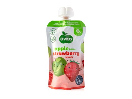 Apple, strawberry side dish - pouch 120 g OVKO