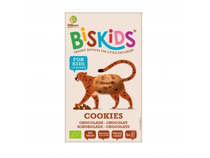 Sušenky celozrnné dětské s belgickou čokoládou 36M+ 120 g BIO BISKIDS