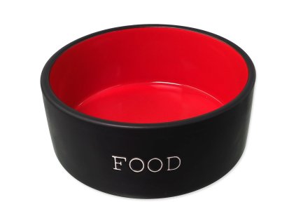 Miska Dog Fantasy keramická FOOD čierna / červená 16x6, 5cm, 850ml