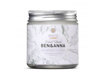Ben & Anna Bieliaca zubná pasta s fluoridom (100 ml) - s harmančekom a šalviou