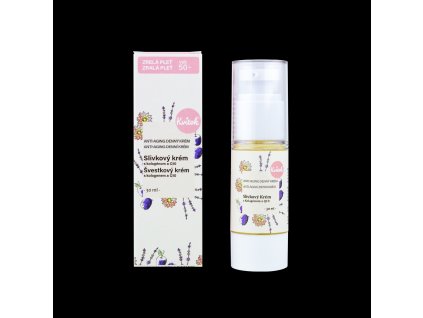 Kvitok Denný slivkový krém pre zrelú pleť 50+ (30 ml) - s rastlinným kolagénom