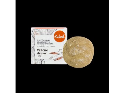 Kvitok Solid Shampoo with Conditioner for Dark Hair Precious Wood 50 g - foams beautifully