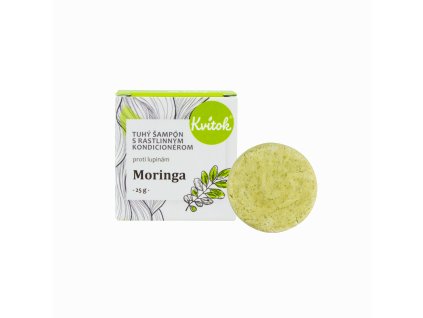 Kvitok Tuhý šampón s kondicionérom proti lupinám Moringa 25 g - lesklé vlasy bez lupín