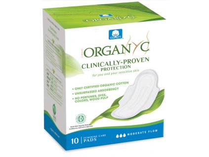 Organyc Daily pads with wings Moderate (10 pcs) - organic cotton, 3 drops