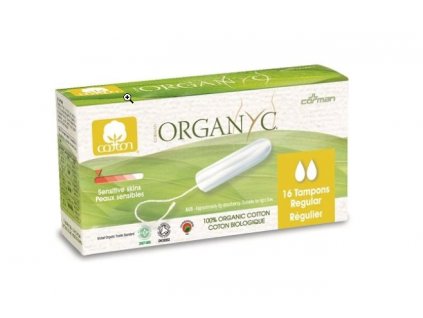 Organyc Tampóny Regular (16 ks) - z biobavlny, 2 kvapôčky