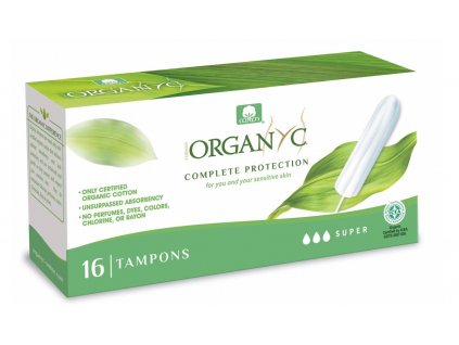 Organyc Tampóny Super (16 ks) - z biobavlny, 3 kvapôčky