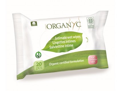 Organyc Vlhčené ubrousky pro intimní hygienu BIO (20 ks) - 100% z biobavlny