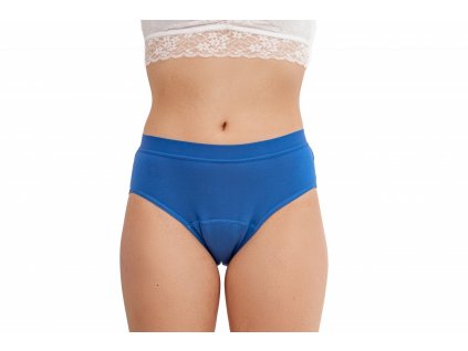Pinke Welle Menstruační kalhotky Bikiny modré - stř. a slabá menstruace XL