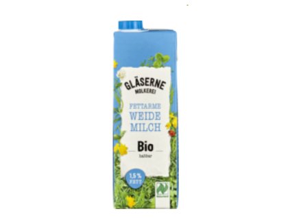 Gläserne Molkerei Mlieko polotučné 1l bio