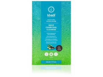 Khadi Vlasová maska Hloubkové čištění s aktivním uhlím 50g eco