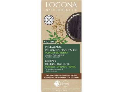 Logona Hair dye powder BLACK BROWN 100g eco