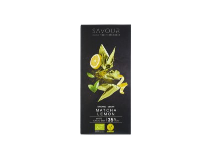 Savour Biela čokoláda matcha a citrón 70g bio
