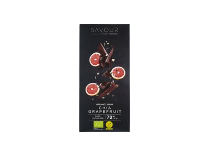 Savour Dark chocolate chia and grapefruit 70g organic