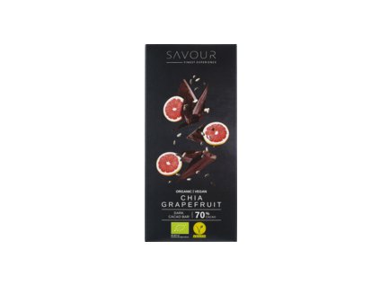 Savour Hořká čokoláda chia a grapefruit 70g bio
