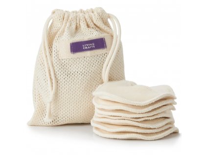 Living Crafts Baumwoll-Make-up-Entferner-Pads 7 Stück Öko