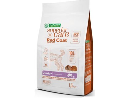 Nature's Protection Superior Care Trockenfutter für Hunde, Red Coat Junior, Mini-Rasse, getreidefrei, Lachs, 1,5 kg