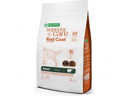 Nature's Protection Superior Care Trockenfutter für Hunde, Red Coat, für Erwachsene, getreidefrei, Lamm, 4 kg