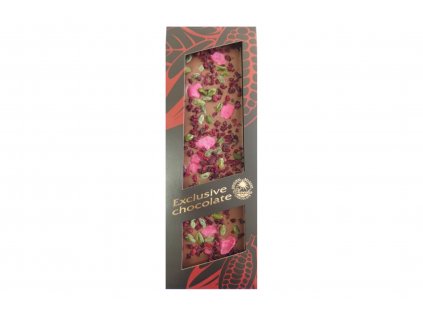 Milchschokolade mit Pistazien, Rosen und Kirschen - Severka 115g