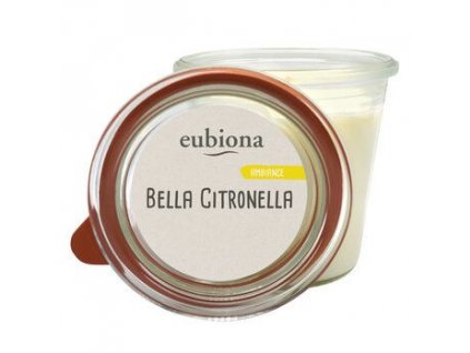 Eubiona Illatos gyertya üvegben Bella Citronella eco
