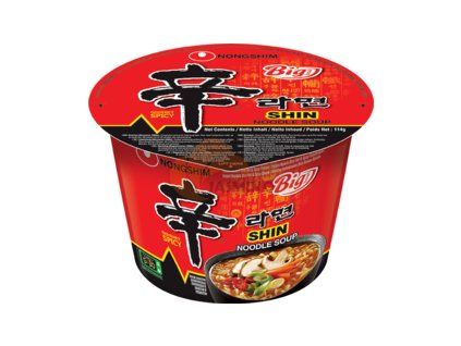 NONGSHIM SHIN instant hot noodle soup in a bowl 114g