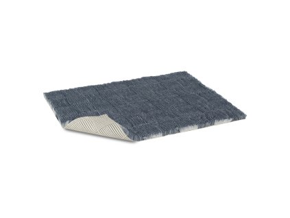 Vetbed anti-slip / Drybed blue-gray pleated pattern 75 x 50 cm, pile 30 mm