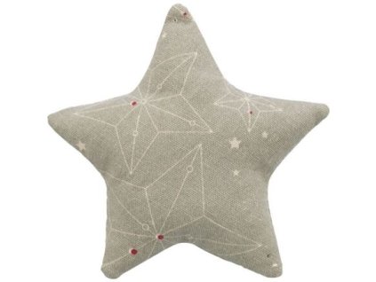 Xmas STAR - poinsettia cushion, with catnip, 10 cm, beige