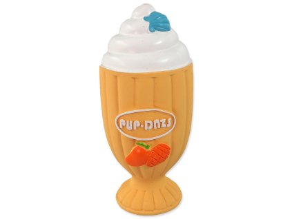 Dog Fantasy Latex Ice Cream Cup Toy with Sound Orange 15cm