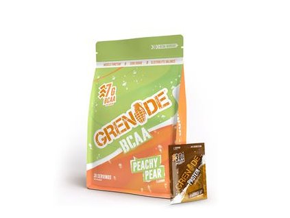 1.GRE BCAA 390g peachy pear and sample protein fudge UP 19075