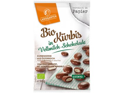 Landgarten Pumpkin seeds in milk chocolate 50g organic