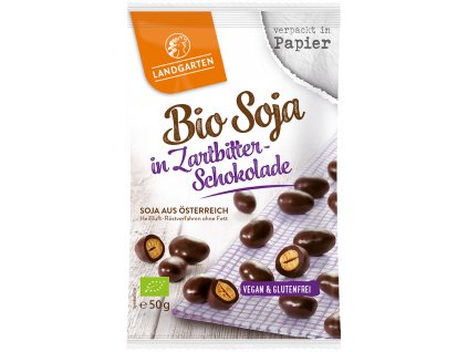 Landgarten Sójové boby v hořké čokoládě 50g bio