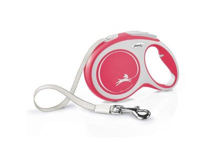 Flexi New Comfort pásek, červená (Velikost flexi New COMFORT pásek L: délka 5 m, do 60 kg)