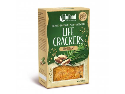 Life crackers rozmarýnové raw 90 g BIO LIFEFOOD