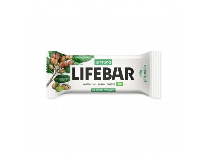 Tyčinka Lifebar pistáciová s chia RAW 40 g BIO LIFEFOOD