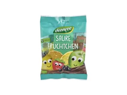 Bomboane Dennree Sour Fruit Vegane 100g Organic