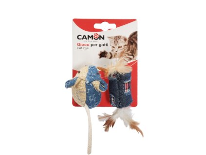 TOY MOUSE WITH FEATHER 2 pcs 6 cm