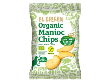 El Origen Maniokové lupínky cibule a smetana 60 g bio