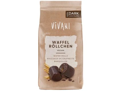 Vivani Wafer tekercs étcsokoládéban 125 g bio