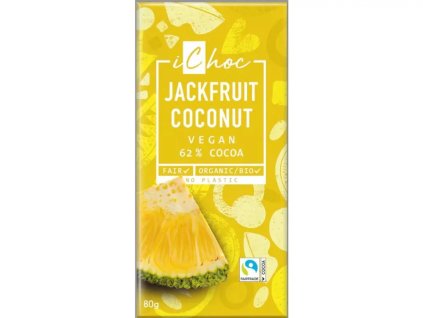 iChoc Chocolate kókusz és jackfruit 62% 80 g bio