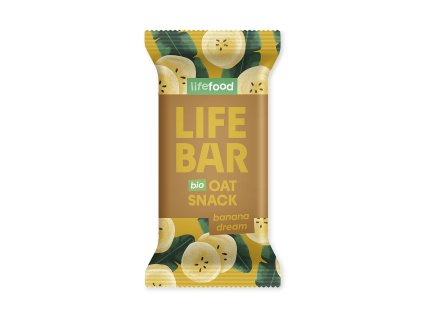 Lifebar Oat snack banana bar 40 g BIO LIFEFOOD