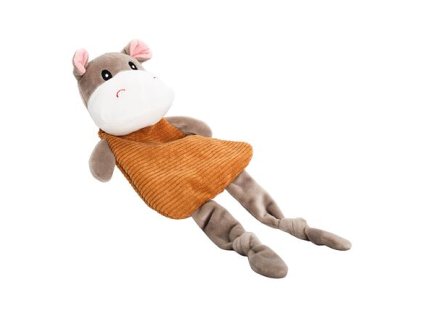 Samt-Nilpferd raschelnd, mit Geräusch, 31 cm, beige/grau, HipHop