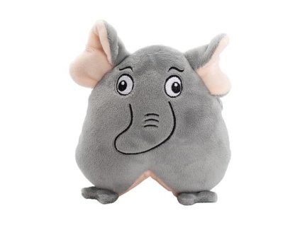 Plush 2D elephant with sound, cotton rope, 16 cm, gray, HipHop